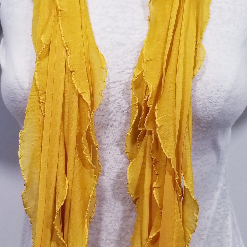 Yellow Solid & Patterned Scarf Accessory - Picture 6 of 7
